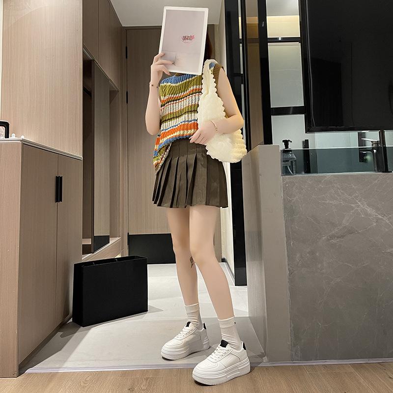 Thick Soled Women's White Shoes Spring and Autumn Height Increasing Women's Shoes Retro Versatile Board Shoes