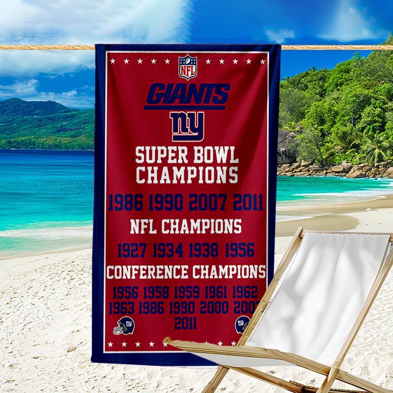 Beach Towel with New York Giants logo Pattern - soft,absorbent,machine washable Lightweight&Modern,swimming,Travel Essentials