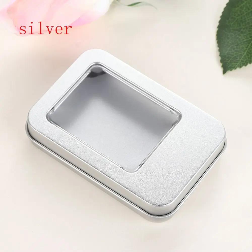 1 STUKS Metalen Rechthoekige Opbergdoos Container met Deksel Kleine Blikken Doosjes Lege Containers Zilveren Opbergdoos Koffer Organizer