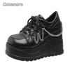9CM Höjdarplattform Punk Dam Skor Klumpig Sula Sneakers Svart Zapatillas De Mujer Storlek 35-42 Zapatos De Mujer
