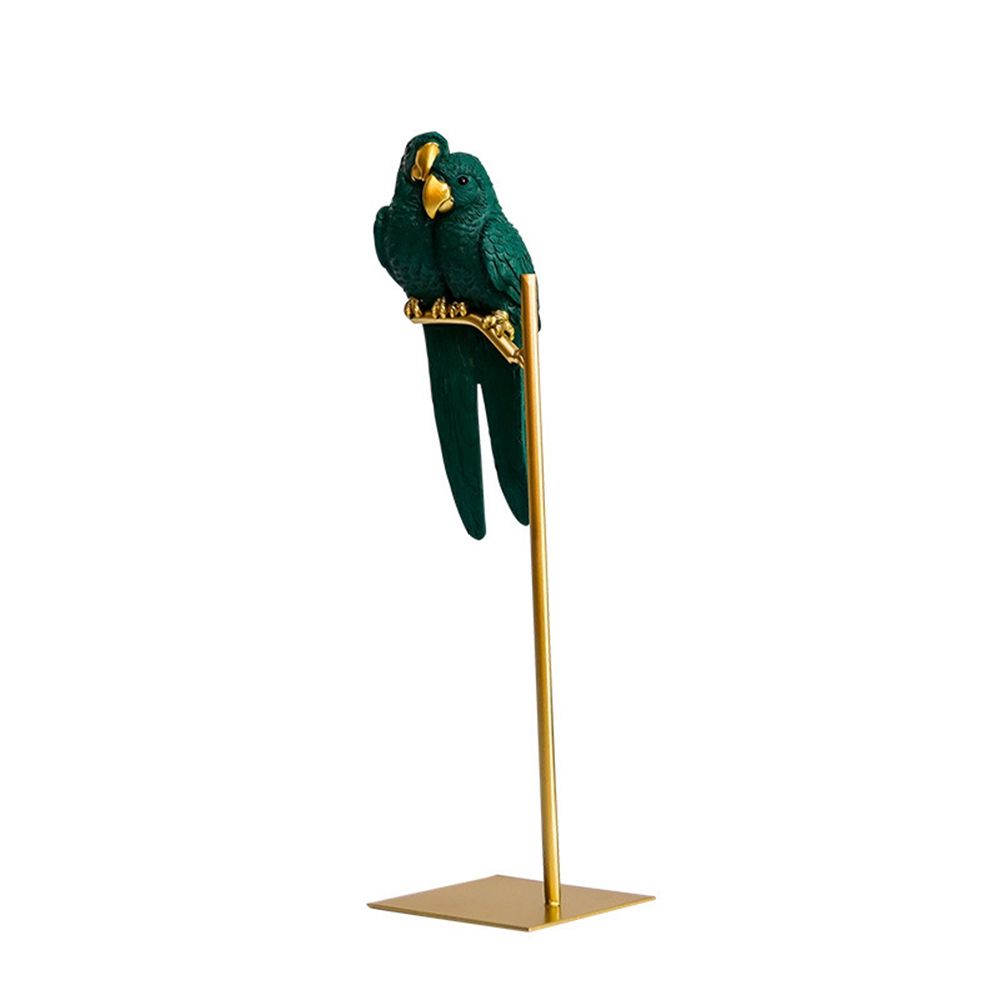 

Ornaments Resin Home Deocr Miniature Figurines Desktop Decoration Parrot Statue Simulated Animal зелёный