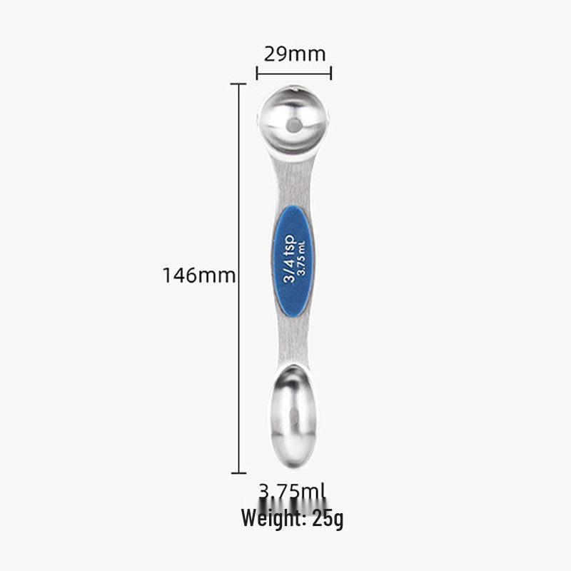 Magnetic Stainless Steel Double-Ended Measuring Spoon Set for Coffee, Baking, and Seasoning