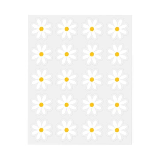 

1 Sheet White Flower Sticker DIY Phone Case Water Cup Bottle Notebook Scrapbooking Decorative Floral Decal Teacher Boy Girl Rewards Gift A