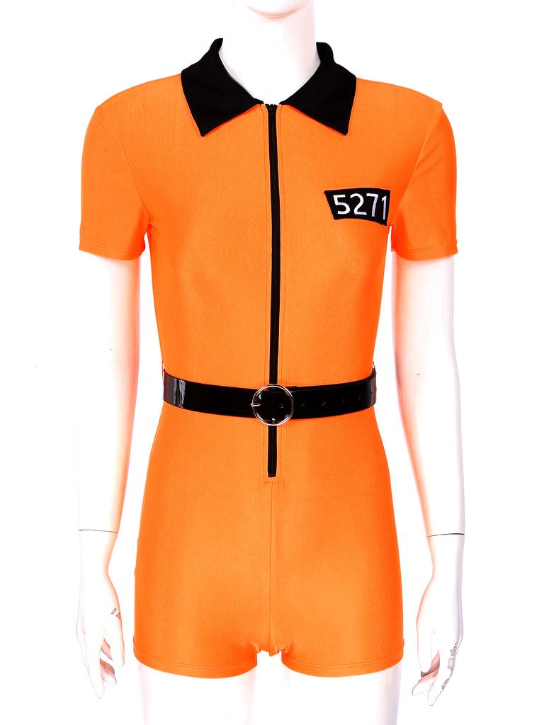 Female Prisoner Halloween Costume Women Carnival Christmas Day Cosplay Game Uniforms Suit
