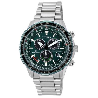 Promaster Sky A-T Radio Controlled Chronograph Green Dial Eco-Drive CB5004-59W 200M Men's Pilot Watch