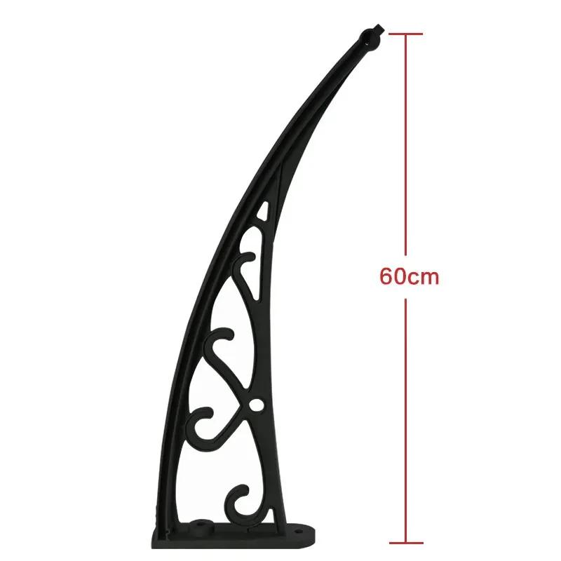 Staffa in Lega di Alluminio 60/80cm, Staffa per Tettoia da Balcone Esterno, Staffa per Tettoia da Porta e Finestra, Bianco e Nero