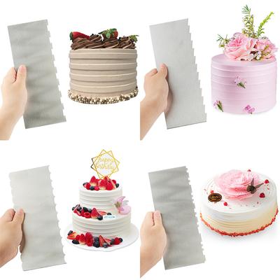 DIY Dessert Cream Scraper Stainless Steel Baking Scraper Set Double-sided Tooth Cream Cake Scraper Baking Utensils