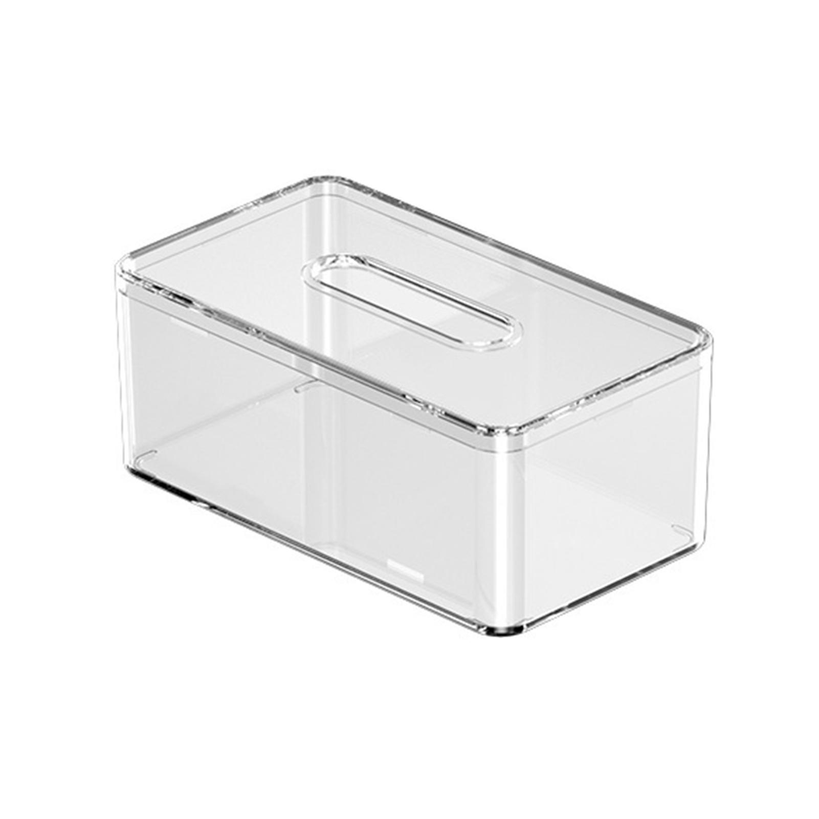 

Square Clear Tissue Box Holder Table Clear Dryer Sheet Dispenser Rectangular Easy Refill Holds Standard Sheets