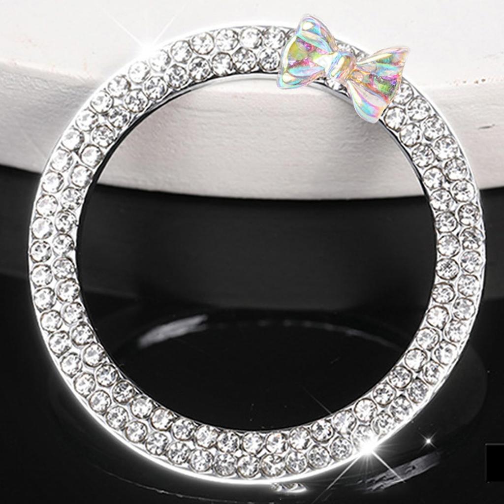 Patonde Car Engine Start Button Ring, Car Engine Start Stop Decoration Ring, Rhinestone Dot