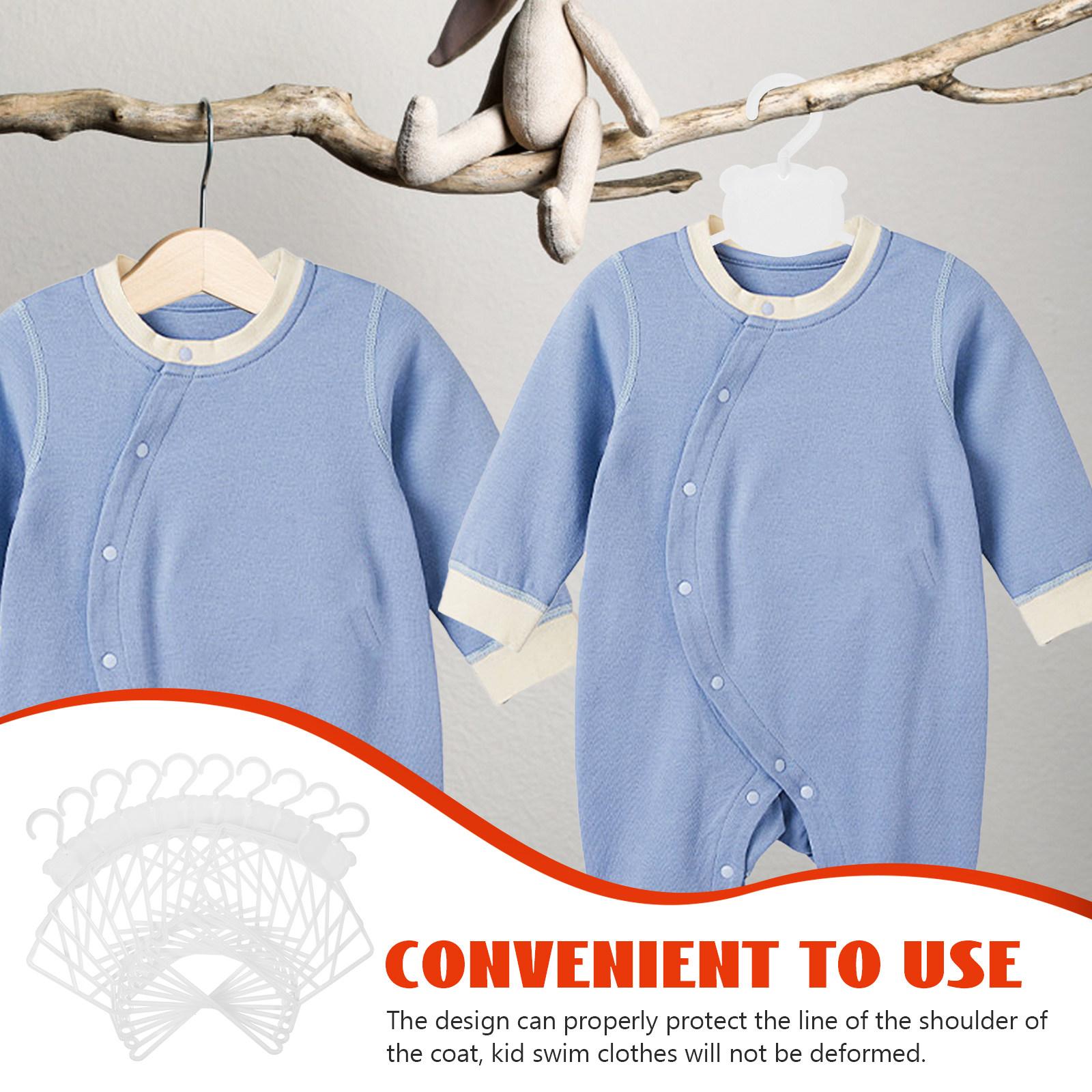 10Pcs Kids Clothes Hangers Plastic Children Hanger Set Suitable for Toddler Clothes Swimsuit Coat Storage and Drying 36.5X29X0.5CM