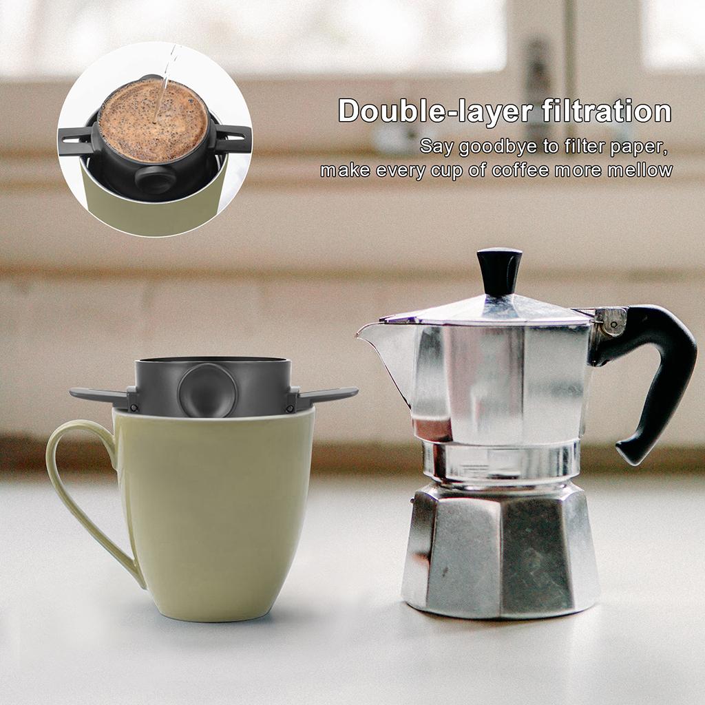 Kaffee-Filterhalter aus Edelstahl Wiederverwendbare Kaffeefilter Aufgießer Tropfkaffee-Körbe Kaffeezubehör Kaffeewerkzeuge