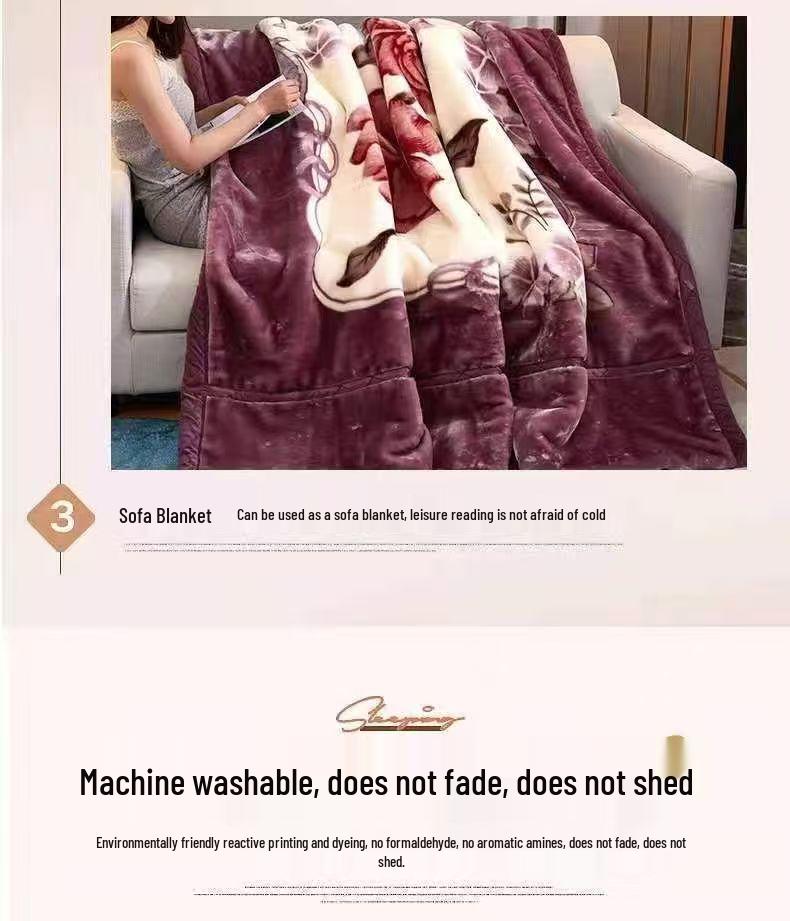 Double Layer Raschel Winter Blanket – Thick, Warm, and Perfect for Weddings or Naps
