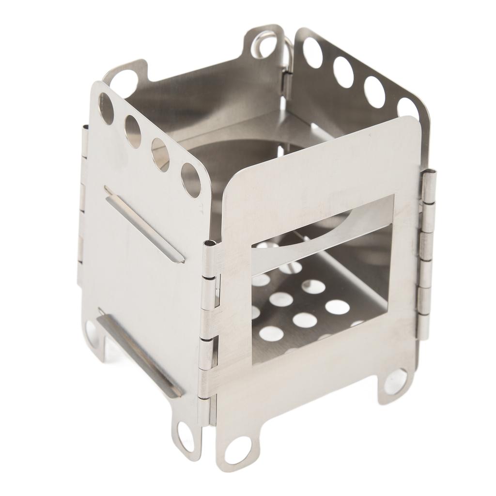 Portable Wood Stove Stainless Steel Camping Stove Ultralight Camp Mini Pocket Folding Stove for