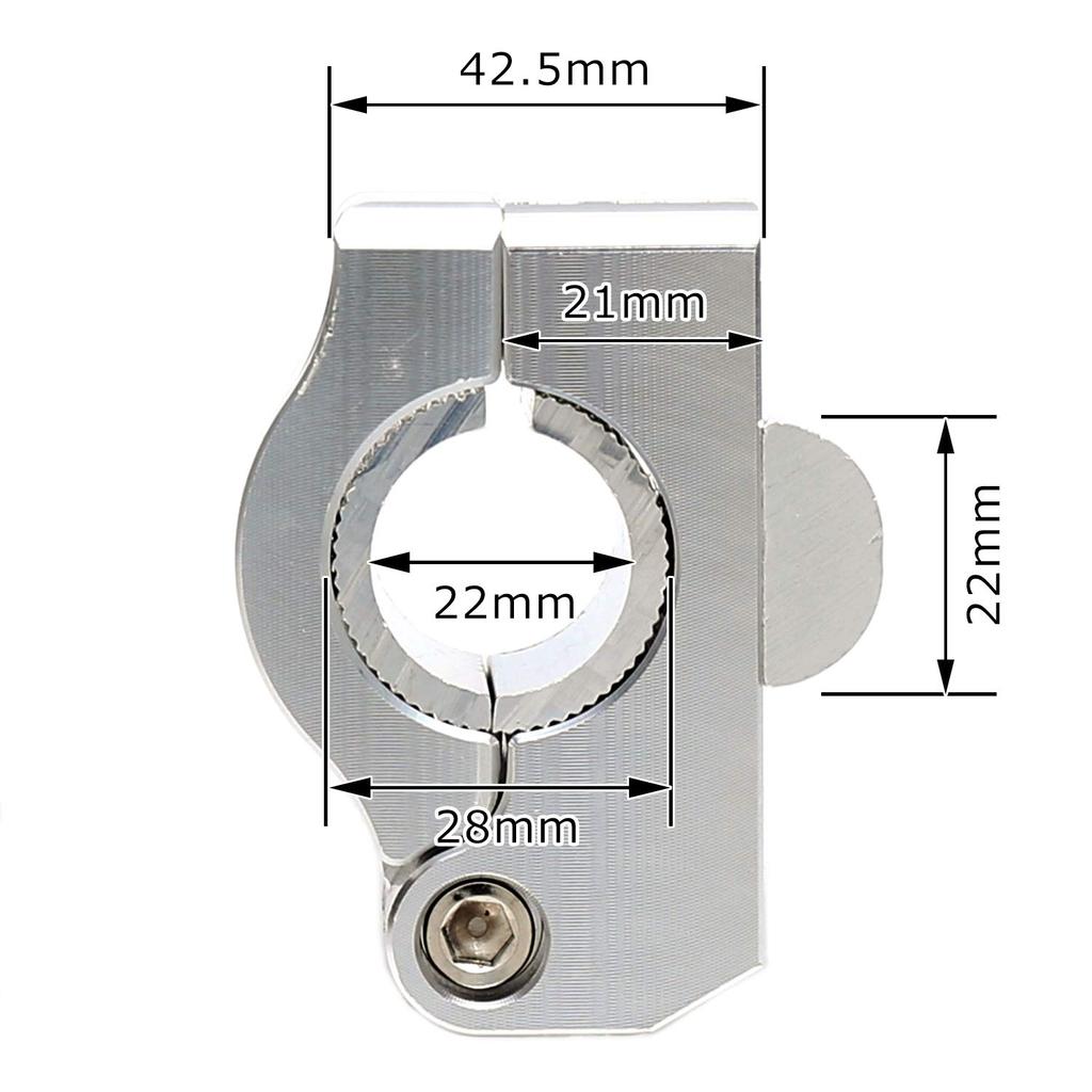 nakira 21mm Up Motorcycle Handlebar Bar Rise Adapter Bar Riser Post PCX CB250F nkr1052 22.2mm 28.6mm MT-25 (Silver)
