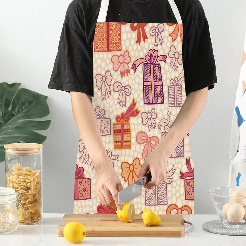 Cute Gifts Pattern Sleeveless Kitchen Aprons Home Decor Baking Accessories Household Cooking Pinafore Cleaning Tool Delantal
