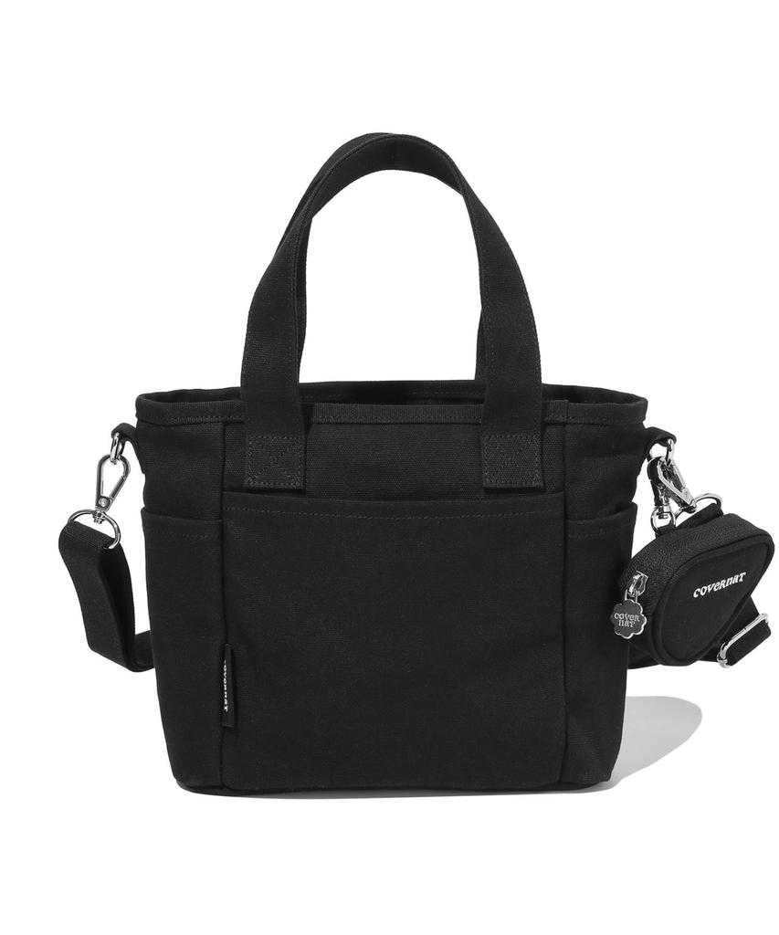 Covernat Woman Cloverheart Canvas Small Crossbody Bag Black
