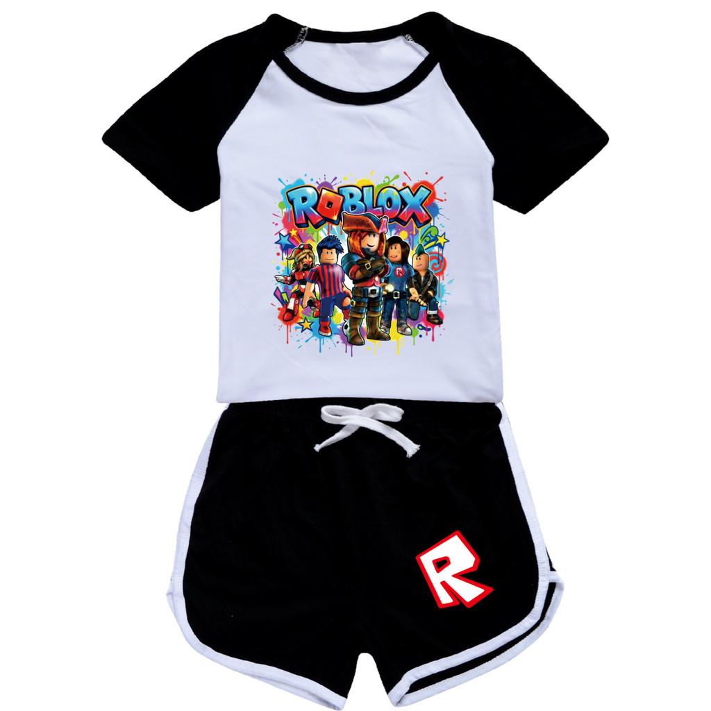 5578 Kids Boys Girls Roblox Printed Top Pants Sport Tracksuit Clothes Set
