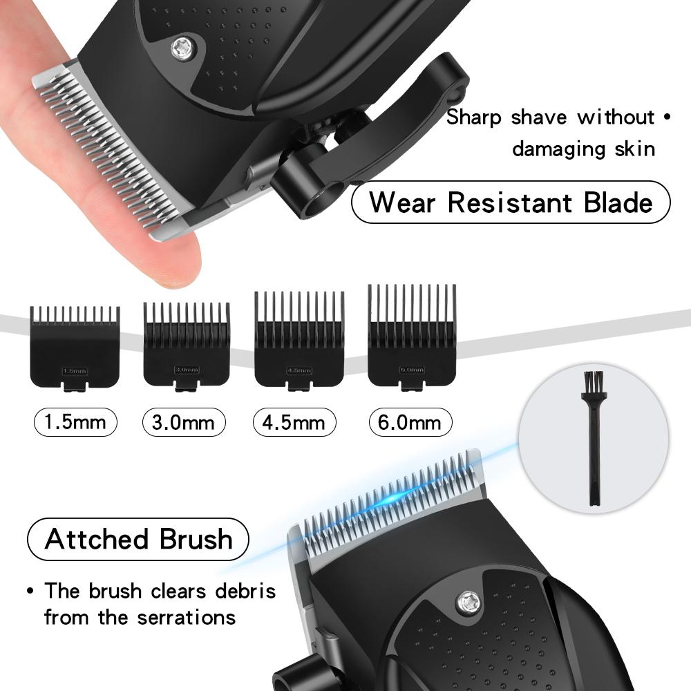 Electric Hair Clipper Black Professional Haircut Home Haircut Rechargeable USB  Men's Cordless Hair Clipper USB Rechargeable