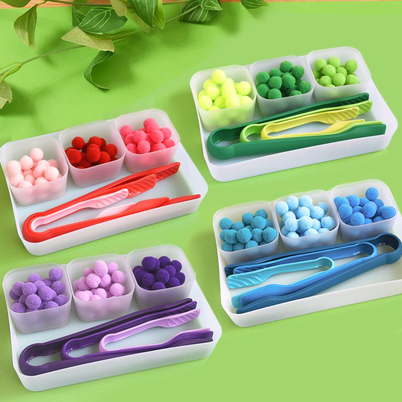 

Montessori Creative Clip Pom-Poms Puzzle: Early Education Toys for Kindergarten