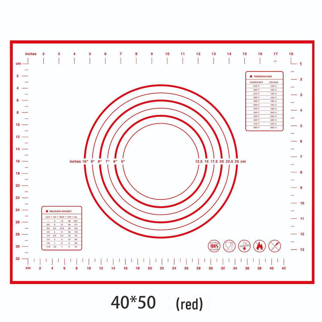 70x50cm Oversized Silicone Kneading and Rolling Mat, Heat-Resistant Non-Stick Baking Tool & Dough Mat
