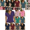Women V Neck Short Sleeve Shirt Blouse Ladies Summer Tshirt Tops Tee Size Plus