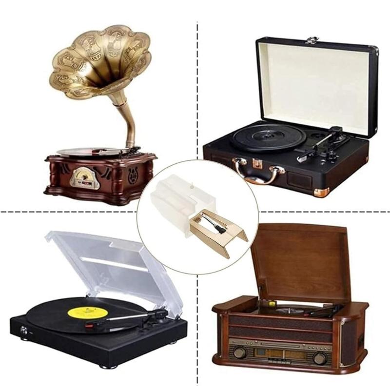 Diamond Tip Record Player Needle Cleaning Brush Phonograph Part Needle Replacement Plastic Texture for Record Players