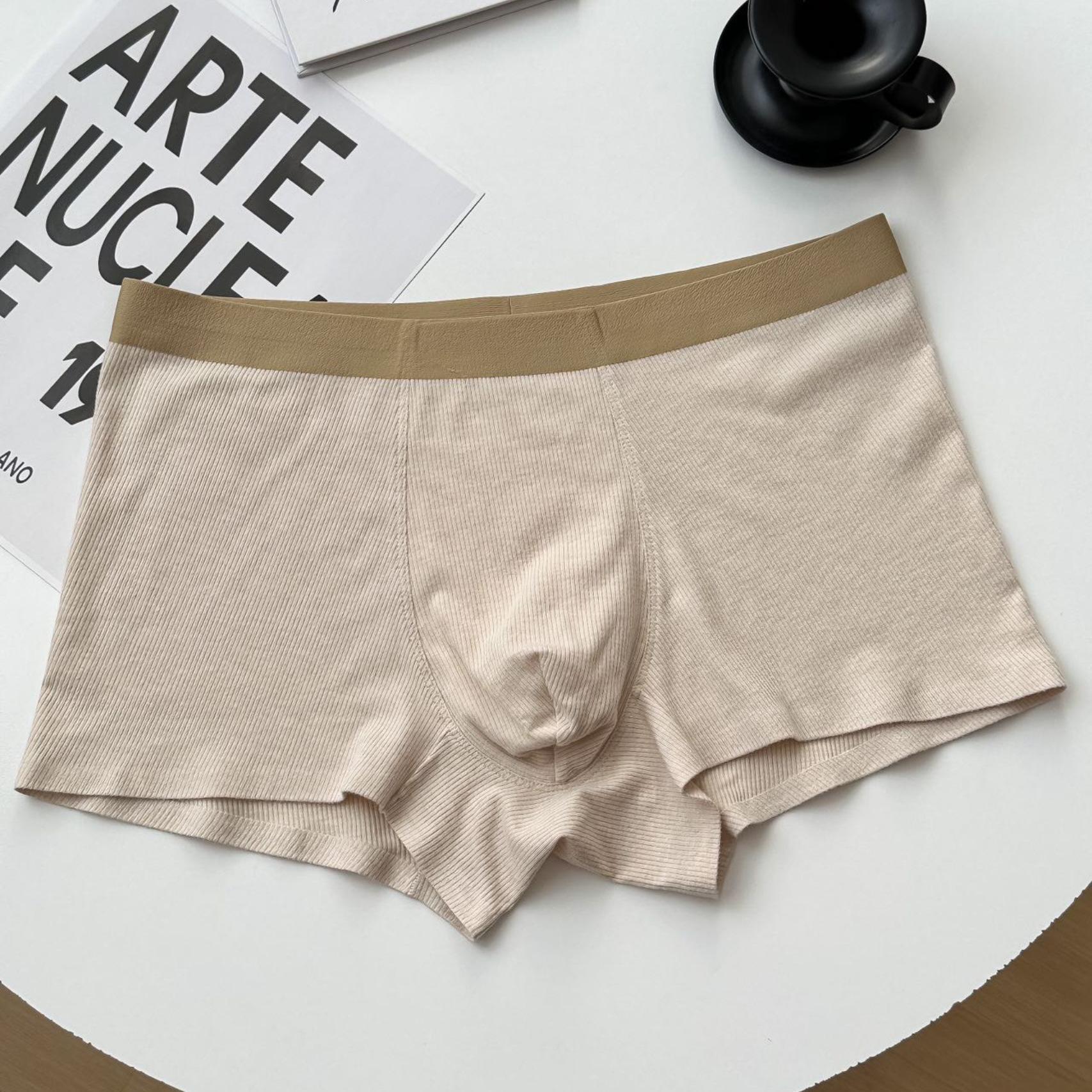 

NS131 Бесшовное мужское нижнее белье: Мягкий, теплый хлопок с ребристым контрастом и полностью хлопковой промежностью XL