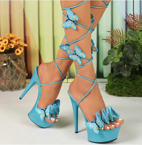 Patent leather sandals 15CM high heels stilettos sexy sky-high super high sandals for women summer