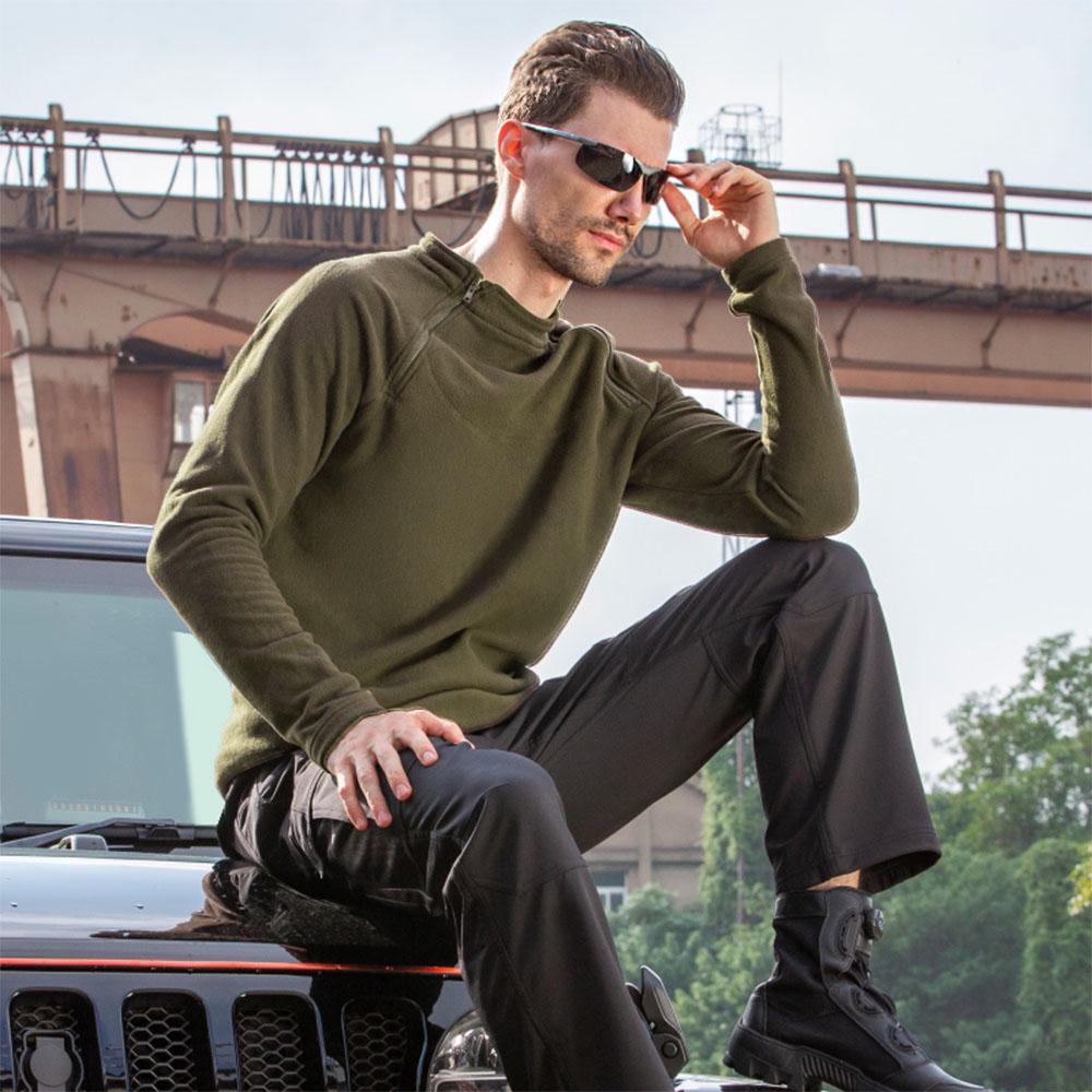 

Осенне-зимняя мужская флисовая куртка, мужской спортивный костюм, полиэстер, перфорация, топы с длинным рукавом, толстовка, куртки с двойной молнией XXXL армия зеленый