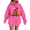 Women's Casual Comfortable Long-Sleeved Christmas Letter-Printed Warm Hooded Crew-Neck Sweatshirt