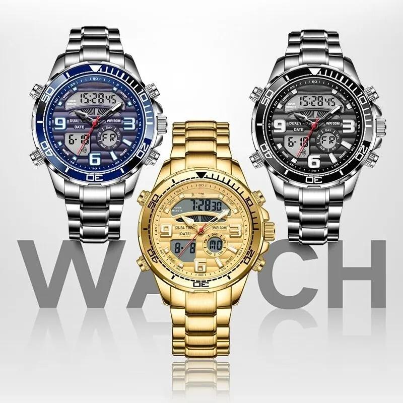 Top Brand Luxury Digital Mens Watches Top Luxury Sport Quartz Wristwatch For Men All Steel Military Waterproof Clock+Box