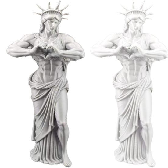 Funny Muscle Liberty Statue 3D Printed Humorous Muscular Liberty Statue for Living Room Bookshelf Cabinet Table Decor New York City Souvenirs Gifts