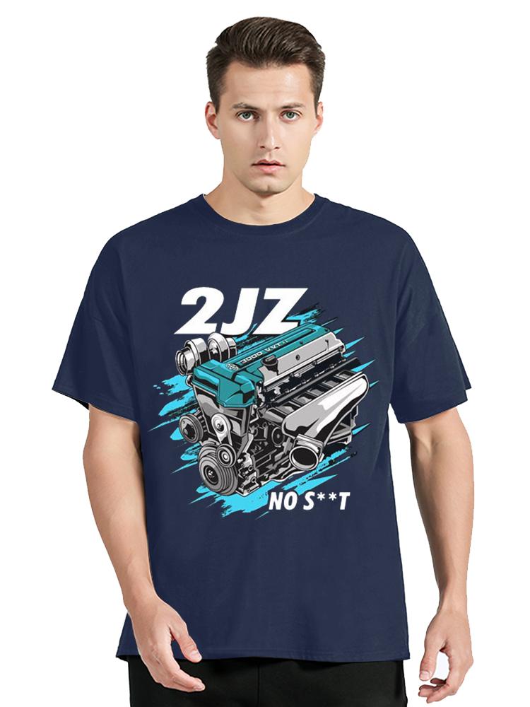 Japan Car 2JZ Engine Turbo Tuning JDM TShirt Summer Fashion Casual Cotton Graphic TShirt UnisexTops Tees Mens Clothing