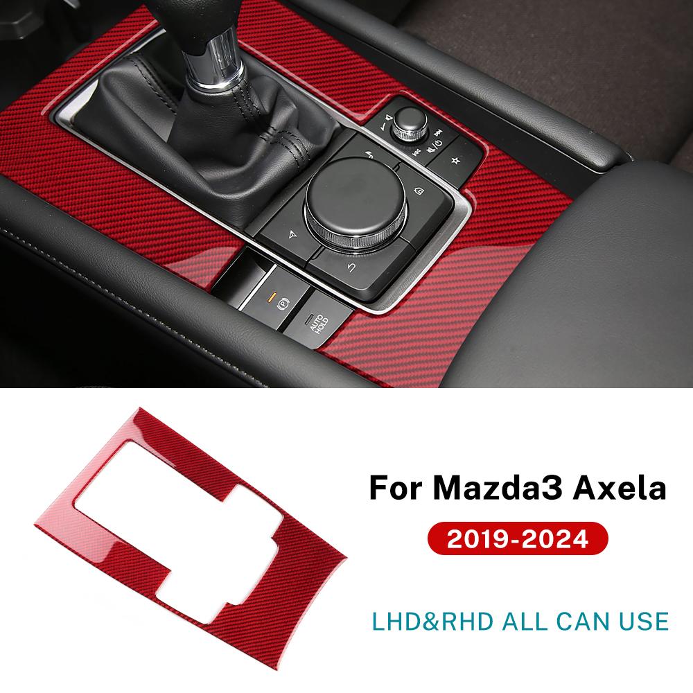 Real Soft Carbon Fiber Sticker For Mazda 3 Axela 2019 2020 2025 2025 2025 2025 2025 Manual Automatic Car Gear Shift Panel Trim