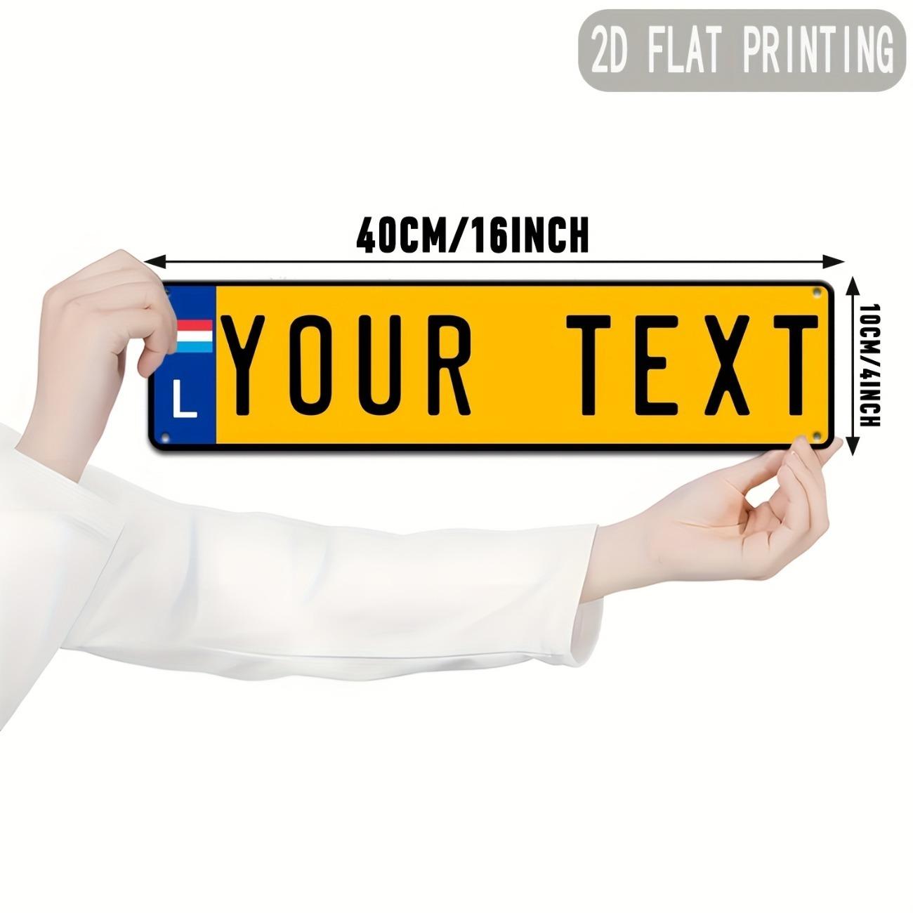 

Aluminum License Plate Decor, Vintage Style Tin Sign for Wall, Man Cave Garage Bar Art, Personalized Home Metal Poster білий