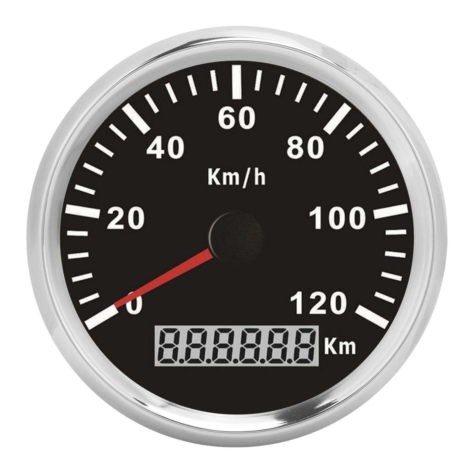 

3‑3 8in Automotive Speedometer 0‑120KM H with GPS Pulse Signal 9‑32VDC for Ship Yacht Motorcycle