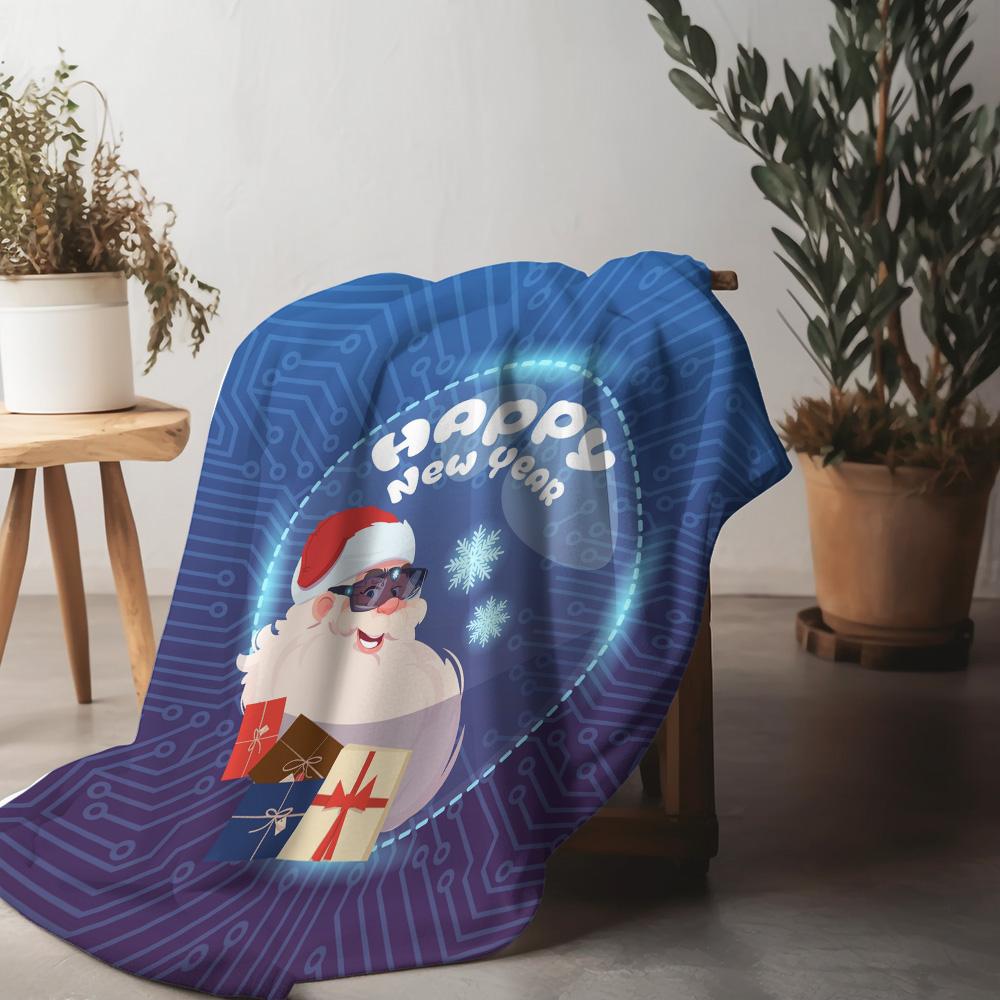 

Santa Claus Throw Blanket Christmas Reindeer Festive Holiday Cozy Gift Home Decor Couch Cover Warm Gift Idea Xmas Gift 75x90cm