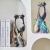 Couple Cats Resin Statue - Romantic Oil Painting Style Sculpture Valentines Gift for Her, Anniversary Home Decor with Love Theme
