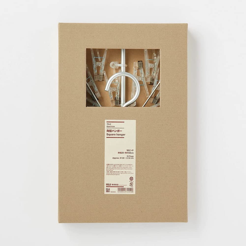MUJI Aluminum Rectangular 20cm x 32cm 16 44314500 Hanger, (W) (D), clips,