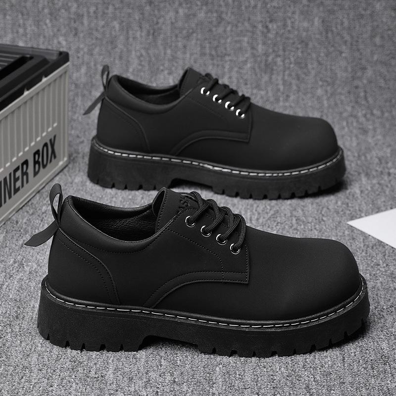 

Мужские универсальные повседневные кожаные туфли на толстой подошве с круглым носком для весны/лета 42