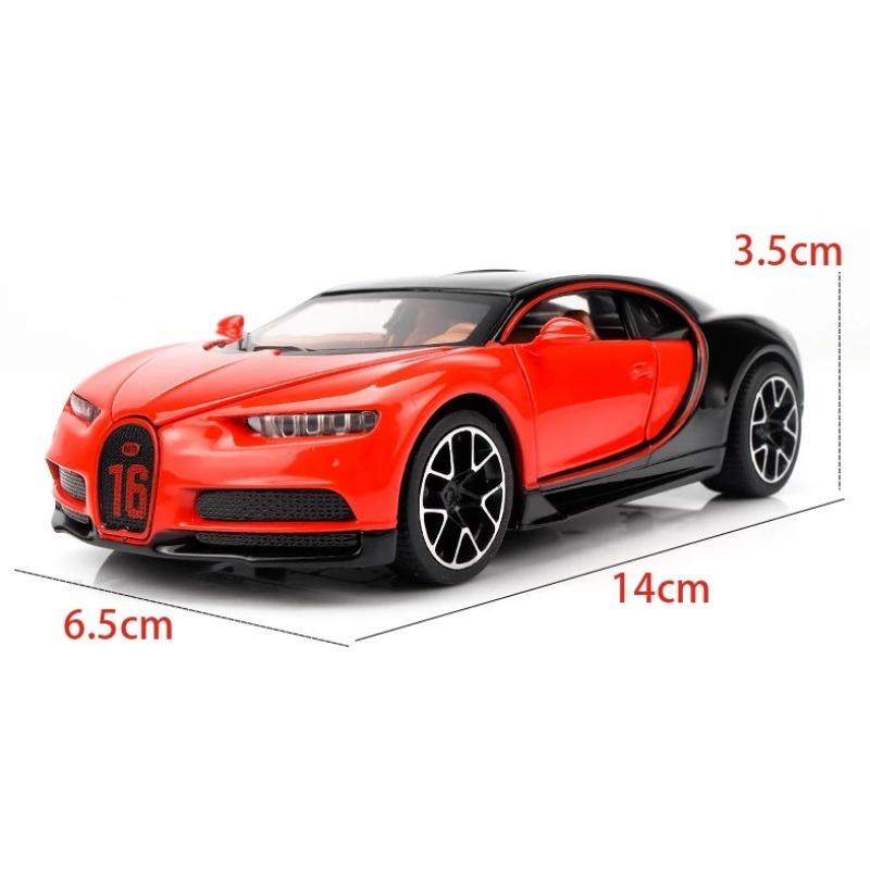 1/32 Bugatti Diecast Alloy Car Model Metal Pull Back Simulation Car Toy Boy Sports Car  Acousto-optic With To Open The Door Gift Car Toy