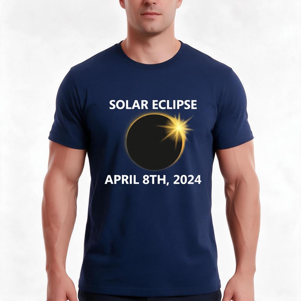 April Th Solar Eclipse TShirt Summer Casual Cotton Tee Oversized Streetwear Tops Vintage Graphic Print Cotton