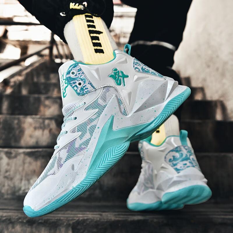 Basketball Shoes Men's and Women's Summer New Mesh Breathable Student Trend Sports Shoes Non-slip, Wear-resistant and Shock-absorbing High-top Sneaker