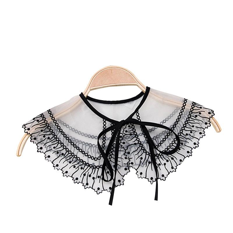 

Perfect Match Women Lace Fake Collar Blouse Cloud Shoulder Doll Collar Detachable Shirt Collar Blouse Top Collars For Women Dropshipping