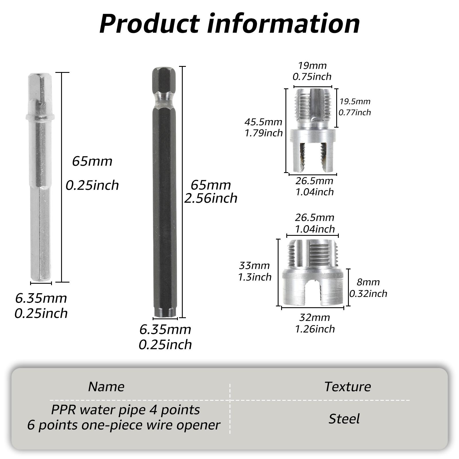 

4/8pcs Integrated Internal External Pipe Threading Tool Electric Drill Compatible PVC Pipe Threader Kit 1/2 3/4 PPR Threader