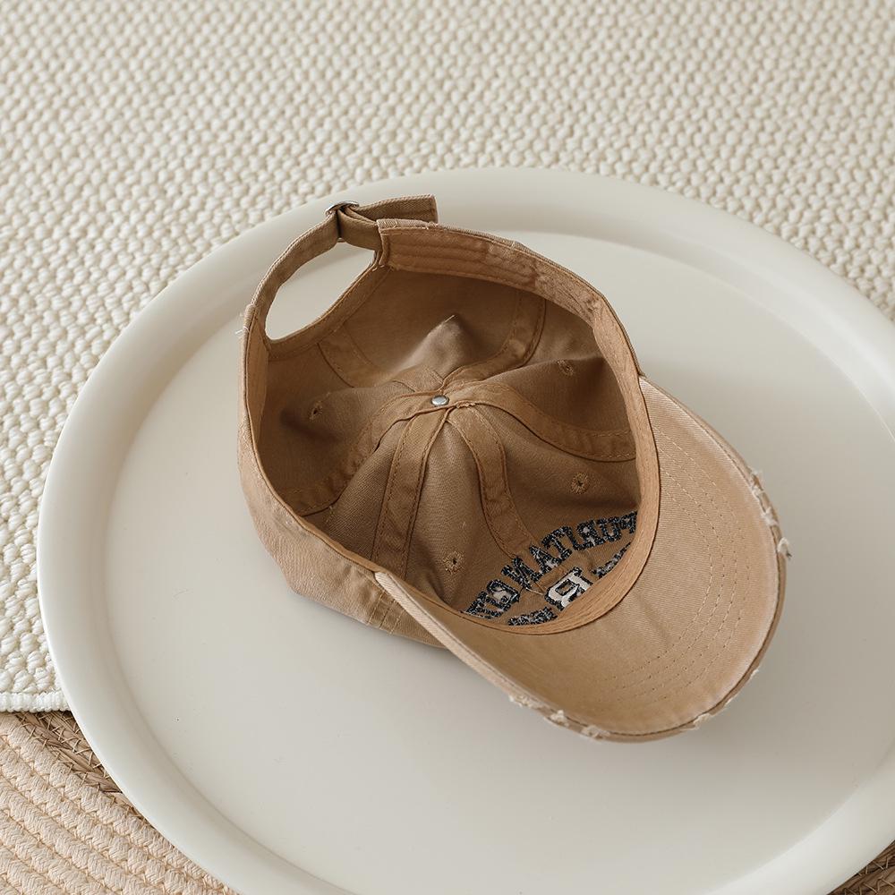 2026 Spring/Autumn Kids' Retro Embroidered Baseball Cap - Korean Style Duckbill Sun Protection Hat for Boys & Girls