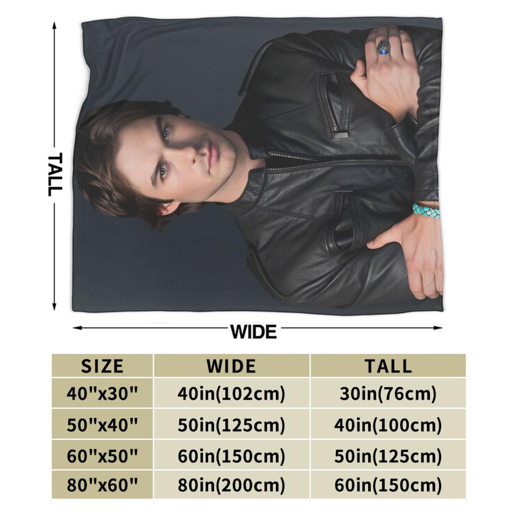 Damon Salvatore The Vampire Diaries Decke Weich Warm Bequem Plüsch Überwurf Wohnzimmer Flanell Tagesdecke Bettbezug