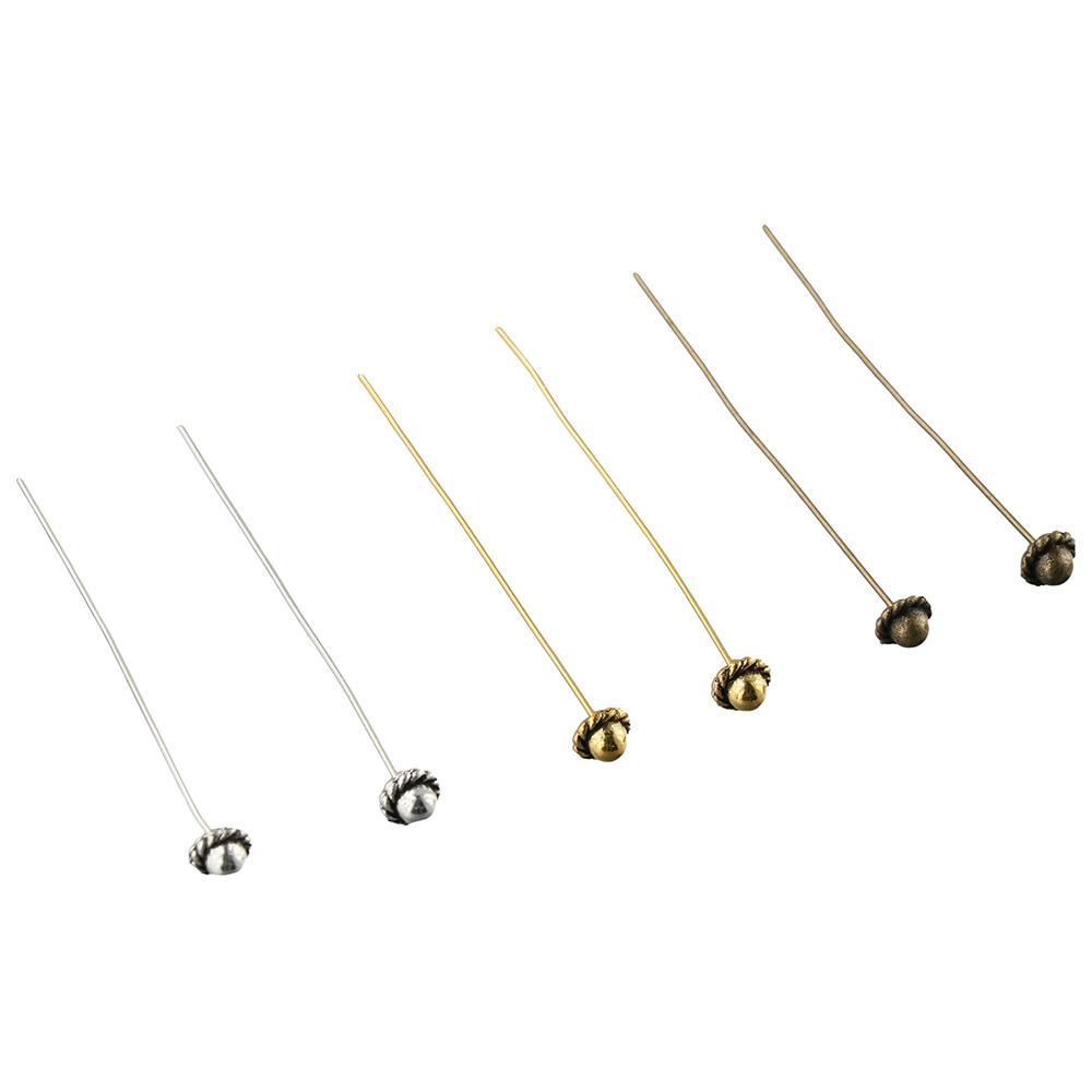 

60pcs Retro Jewelry Head Pins Mixed Colors Beading Headpins DIY Accessories