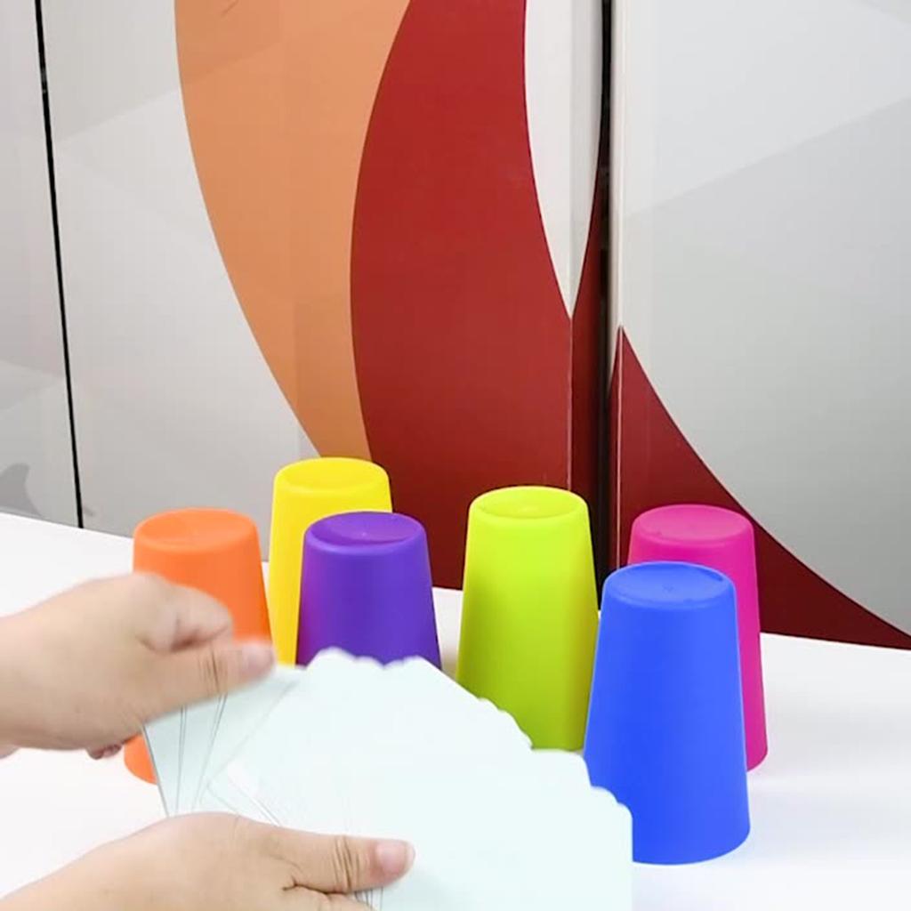 Dětské vzdělávací hračky pro rané vzdělávání, stohování hrnků, zábavné karty, barevná sada stolních her, stohování hrnků, zábavná hračka s hrnky (Dvojitý hráč)