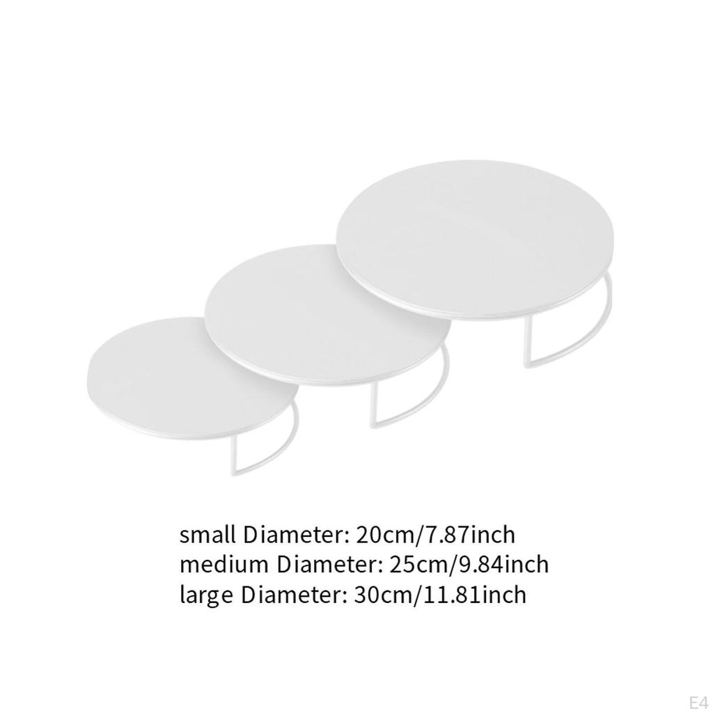 3 Stuks Taartstandaard Actiefiguur Speelgoed Vitrine Cupcake Display Standaards Buffet Verhogers voor Bakken Café